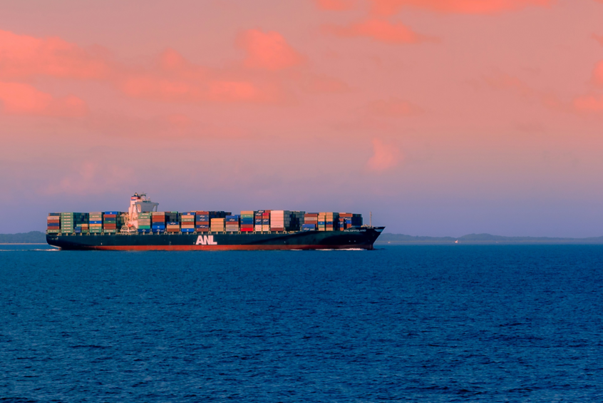 a ship at sea